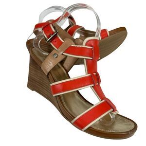 Tommy Hilfiger Women’s Leather Gladiator Wedge Sandals